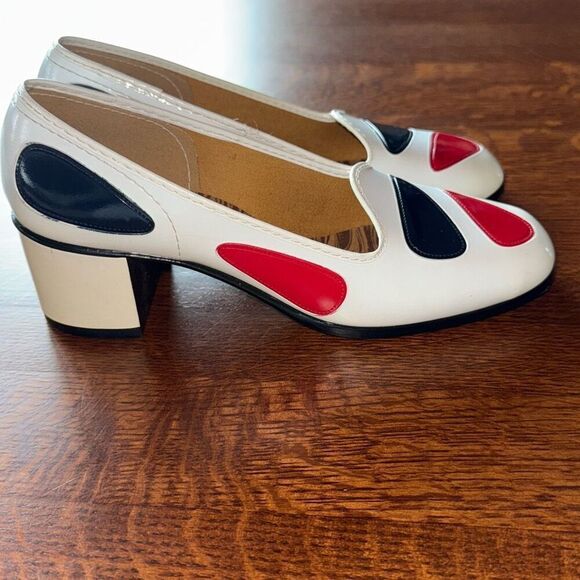Vintage 60s MOD Beatnik Patent Square Toe Heels Size 7B - Picture 4 of 15